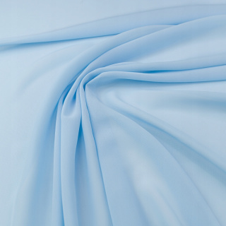 Látka šifón světle modrá hladká bez vzoru 0,5m