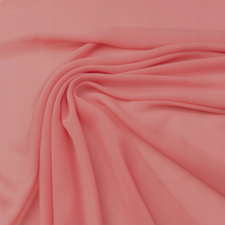Látka šifón špinavá korálová hladká bez vzoru 0,5m