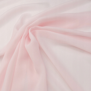 Látka šifón bledě růžová hladká bez vzoru 0,5m