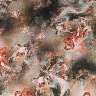 Látka šifón hedvábný hnědá hladká fresky vzor 0,5m