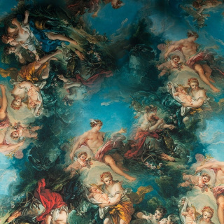 Látka šifón hedvábný zelená hladká fresky vzor 0,5m