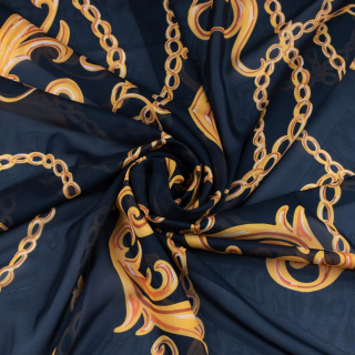 Látka šifón černá hladká italský vzor 0,5m