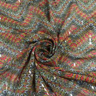 Látka šifón medová hladká cikcak vzor 0,5m