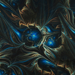 Látka šifón námořnická modrá hladká galaktický vzor 0,5m