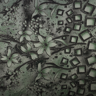 Látka šifón bordura jednostranná hladká květiny 0,5m