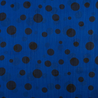 Látka šifón krešovaný modrá hladká puntíky 0,5m