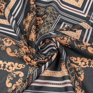 Látka šifón černá hladká italský vzor 0,5m