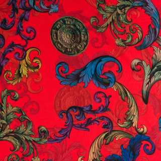 Látka šifón červená hladká italský vzor 0,5m