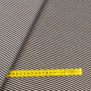Látka šifón černá hladká pruhy vzor 0,5m