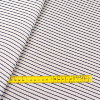 Látka šifón bílá hladká pruhy vzor 0,5m