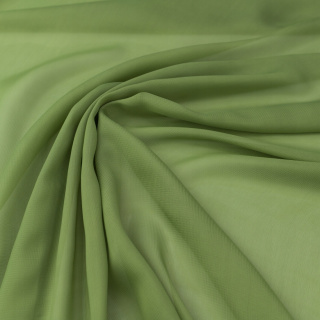 Látka šifón světle olivová hladká bez vzoru 0,5m