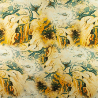 Látka viskózová žlutá mramor vzor 100% viskóza 0,5m