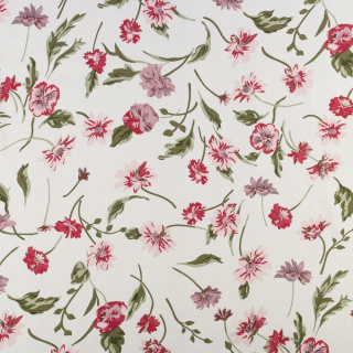 Látka viskózová teplá bílá květy 100% viskóza 0,5m