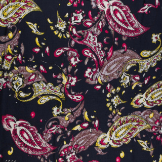 Látka viskózová námořnická modrá paisley 100% viskóza 0,5m