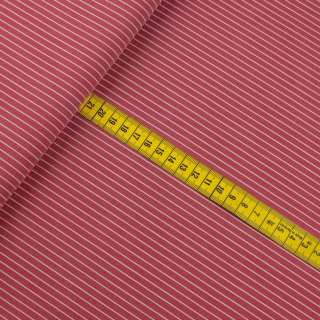 Látka viskózová červená měkká pruhy 0,5m