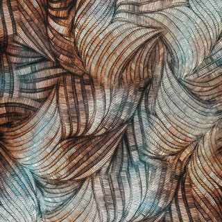 Látka viskózová hnědá listy vzor 100% viskóza 0,5m