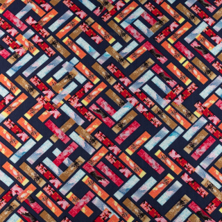 Látka viskózová geometrický vzor 100% viskóza 0,5m