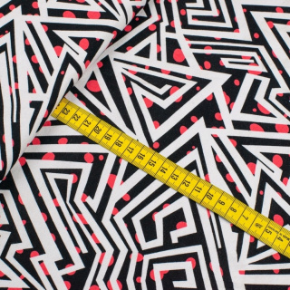 Látka viskózová pletenina měkká geometrický vzor 0,5m