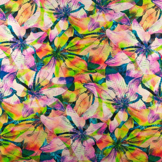 Látka viskózová růžová květinový vzor 100% viskóza 0,5m