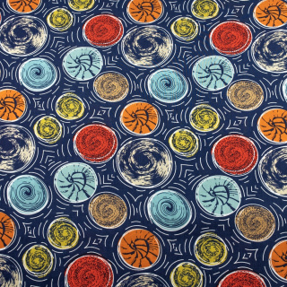 Látka viskózová námořnická modrá mušle 100% viskóza 0,5m