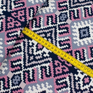 Látka viskózová pletenina měkká orientální vzor 0,5m