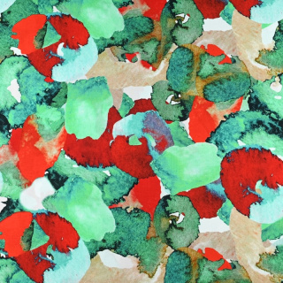 Látka viskózová zeleno-červená 100% viskóza 0,5m