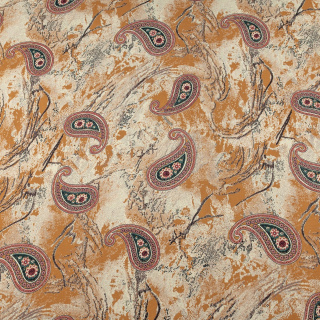 Látka viskózová hořčicová paisley 100% viskóza 0,5m