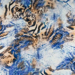 Látka viskózová modro-béžová 100% viskóza 0,5m