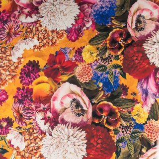 Látka viskóza twill hladká barevné květy vzor 0,5m