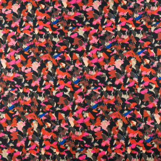 Látka viskóza twill růžová hladká roztíraný vzor 0,5m