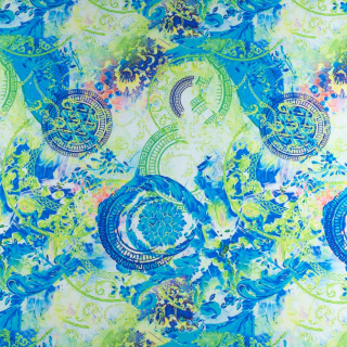 Látka viskóza twill zelená hladká orientální 0,5m