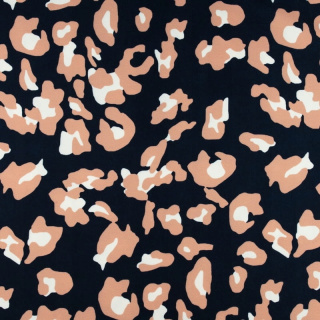 Látka viskóza twill námořnická modrá hladká leopard 0,5m