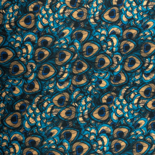 Látka viskóza twill hladká páví peří vzor 0,5m