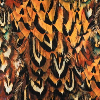 Látka viskóza twill oranžová hladká peří 0,5m