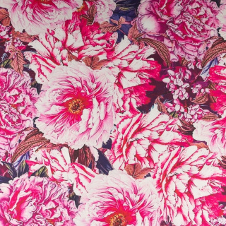 Látka viskóza twill růžová hladká pivoňka vzor 0,5m