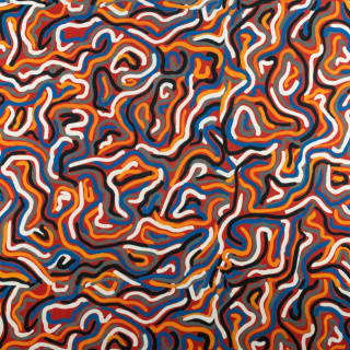 Látka viskóza twill červená hladká šňůrky vzor 0,5m