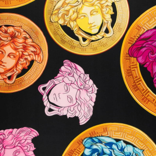 Látka viskóza twill černá hladká italský vzor 0,5m