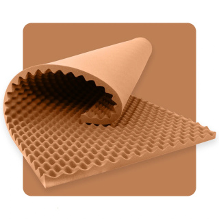 Akustický panel pěna VLNY 200×100 cm 3 cm hnědý