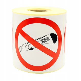 Výstražné etikety samolepky 50x50 mm 500 ks