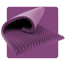 Akustický panel pěna Pyramida 200×100 cm 8 cm fialový