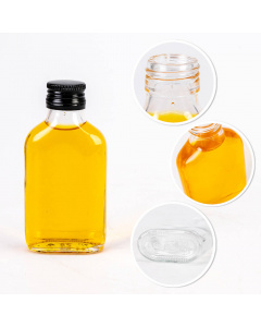 Skleněná láhev 10ks 100ml 12cm plochá