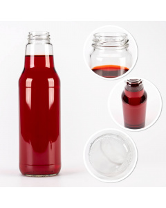 Skleněná láhev 750ml 25cm SOK s uzávěrem