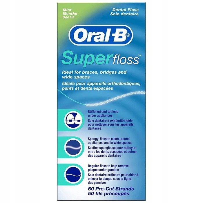 dentální nit oral-b super floss 50ks megamix.shop