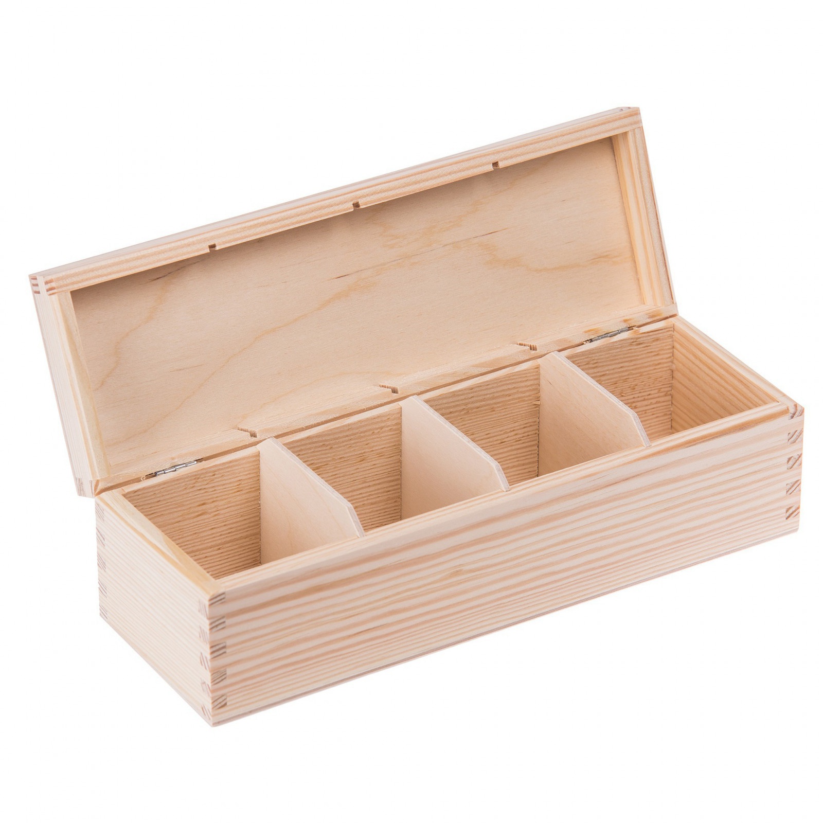 Dřevěná krabička se 4 přihrádkami 9x28x8 cm borovice megamix.shop