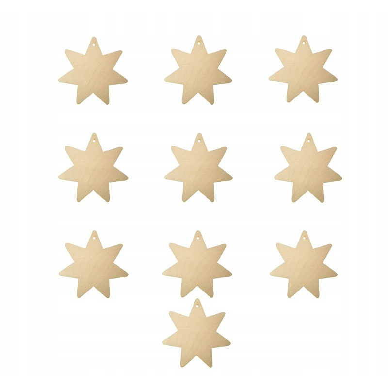 Dřevěné hvězdy 10ks 3cm dekorace decoupage megamix.shop