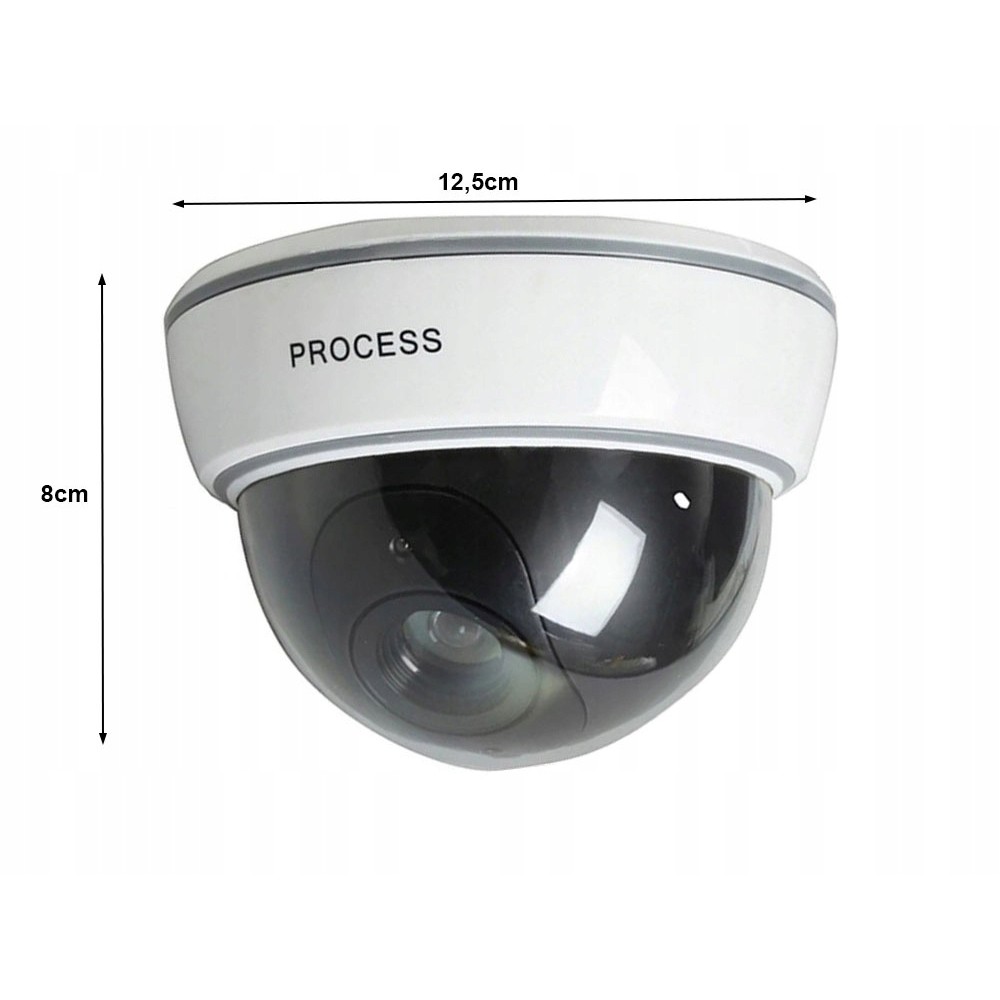 Falešná průmyslová LED kamera 12x12x8 cm bílá atrapa megamix.shop