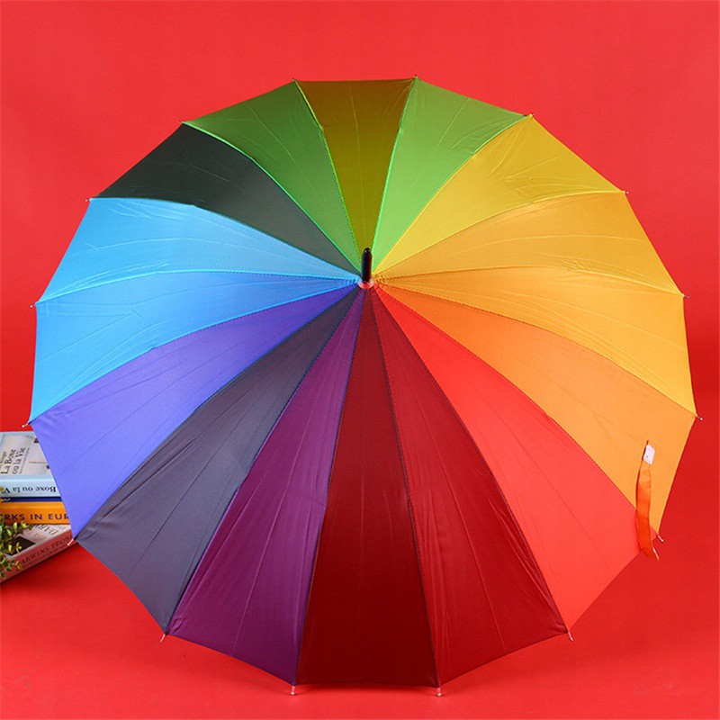 Barevný skládací deštník duha 16 barev 112 cm megamix.shop