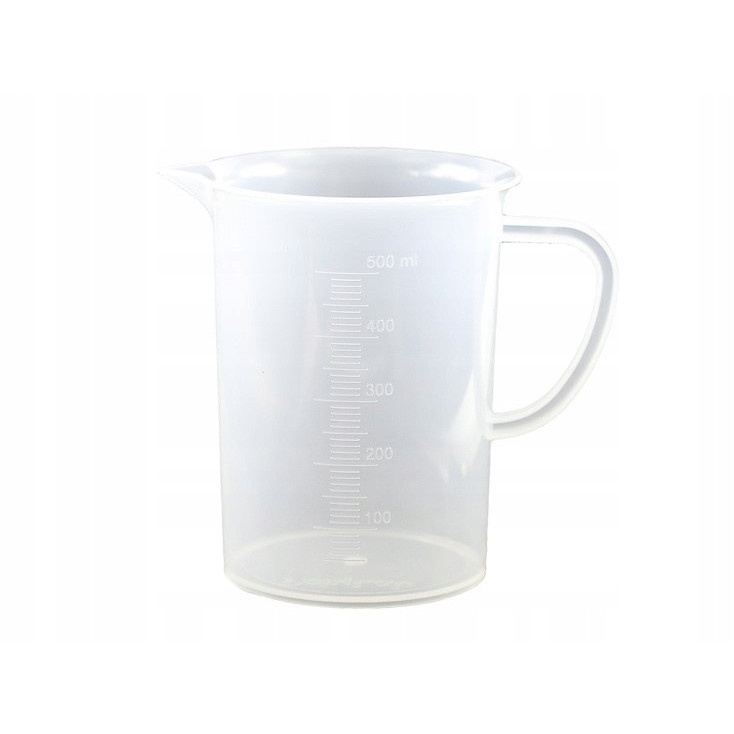 kadička 500ml s držadlom reliéfna stupnica PP 12cm megamix.shop