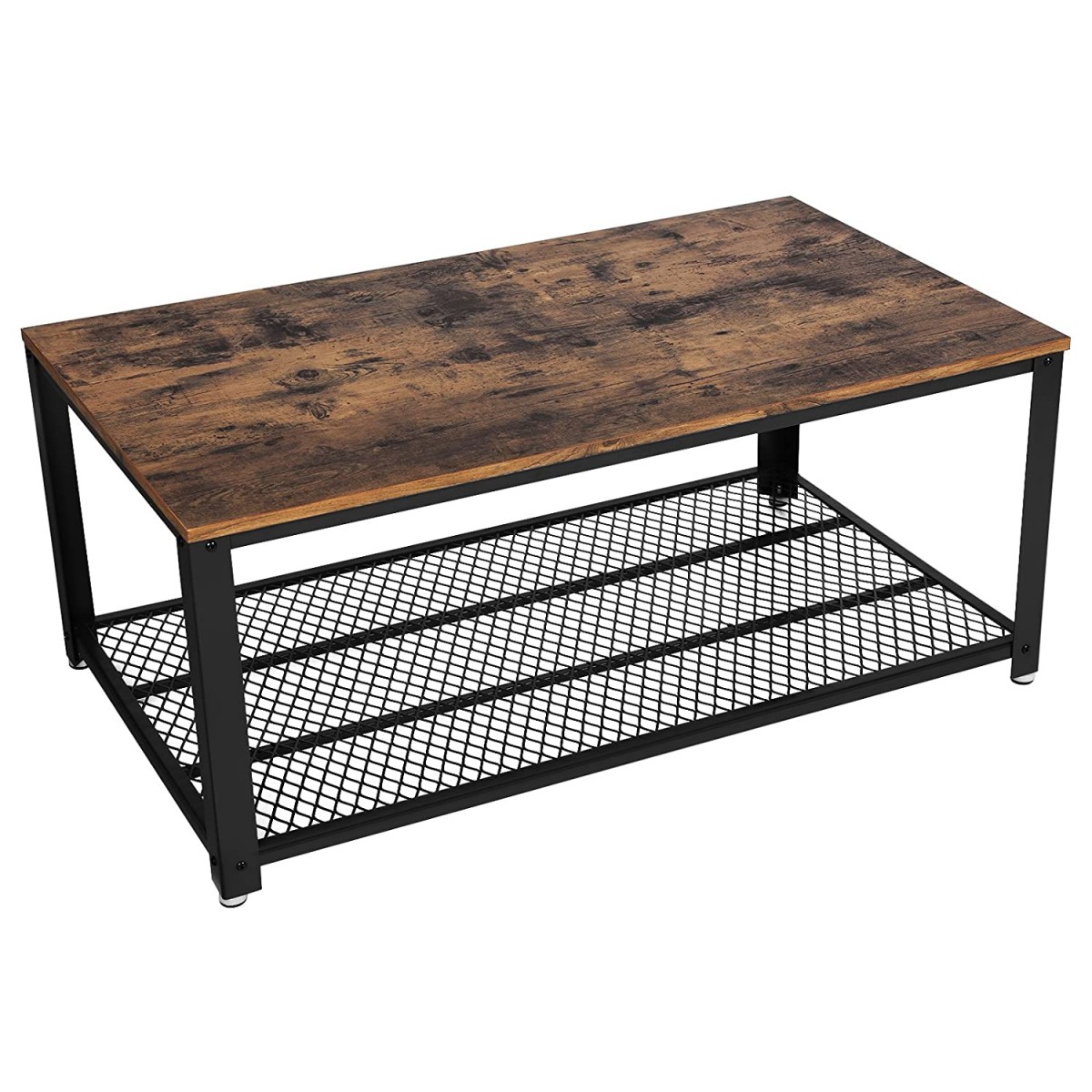 konferenčný stolík 106x60x45cm rustikálna hnedá drevo kov megamix.shop