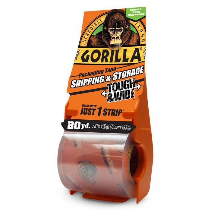 Lepicí páska průhledná s držákem 18m 72mm na balení Gorilla megamix.shop